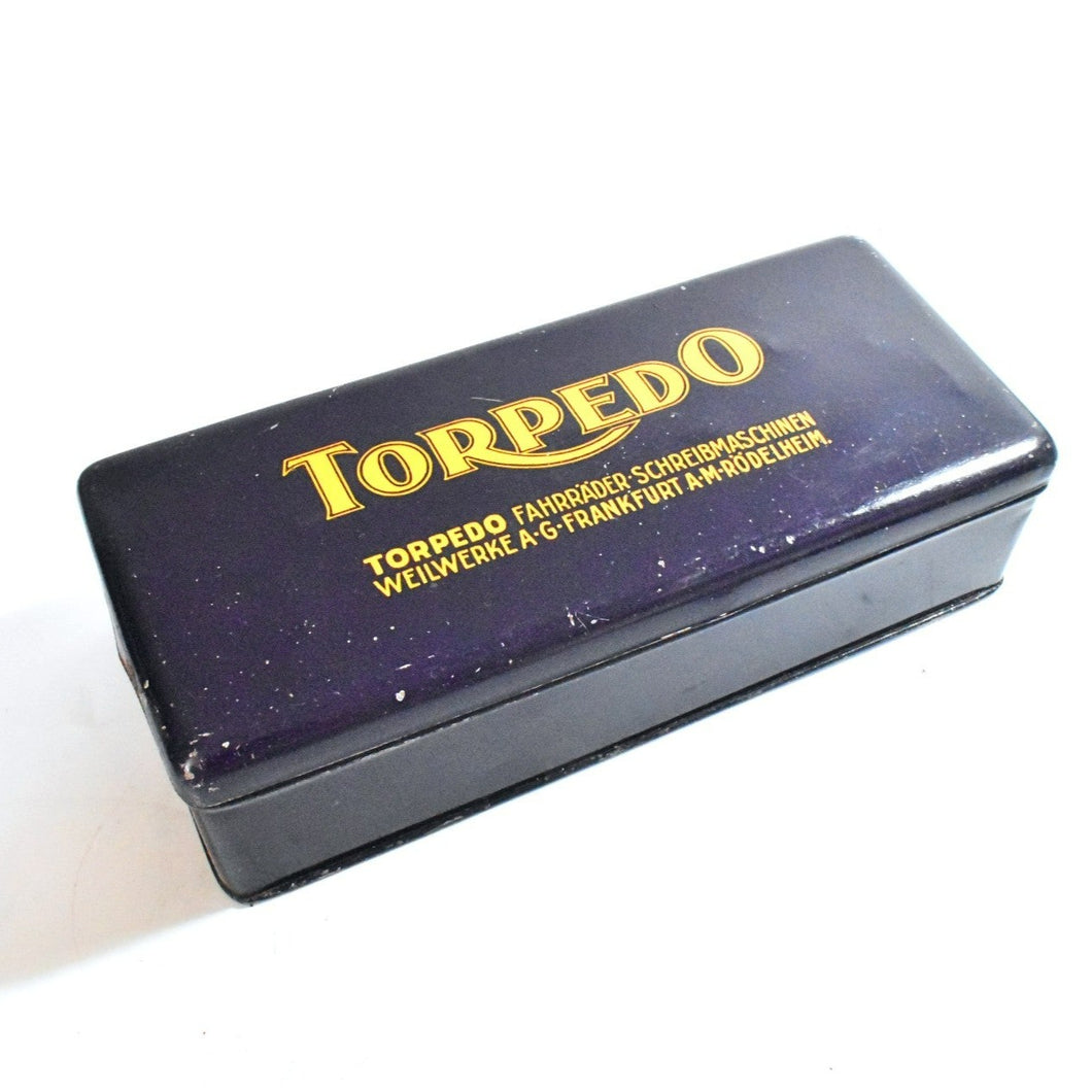 Vintage TORPEDO Ribbon Tin/Pencil Box