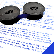 Load image into Gallery viewer, Add Navy Blue Nylon Ribbon to Typewriter Order
