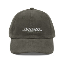 Load image into Gallery viewer, Vintage corduroy cap - Olivetti Ivrea Typewriter Company Hat
